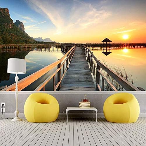 XLMING Parklandschaft Sonnenuntergang Bilder 3D Tapeten Home Esszimmer Sofa Schlafzimmer Wohnzimmer TV Hintergrund-430cm×300cm