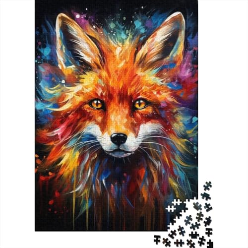 Bunter Fuchs Holzpuzzle Erwachsenenpuzzle 500 Teile Puzzle für Erwachsene Teenager Ganze Familie Und Die 52x38cm