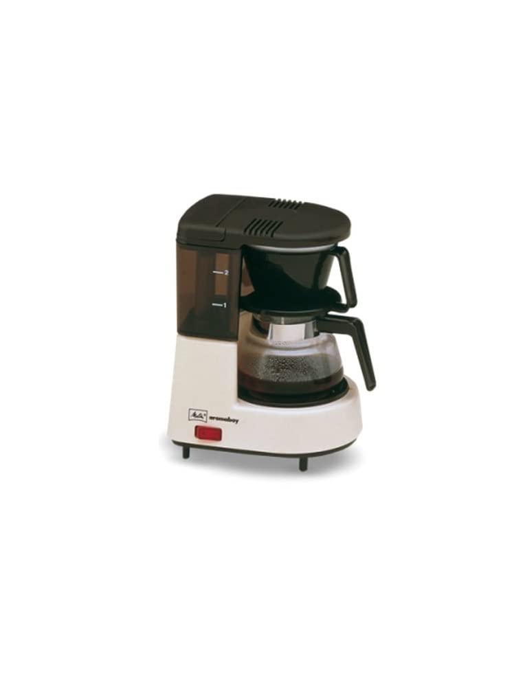 Melitta Aromaboy - kleine Filterkaffeemaschine - mit Glaskanne - 2 Tassen - Beige/Braun (1015-03)