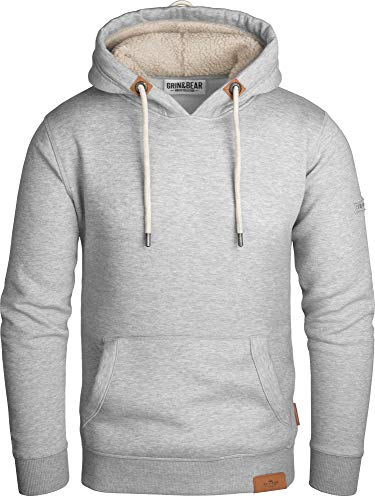 Grin&Bear Herren Kapuzenpullover grau meliert, M, GEC473