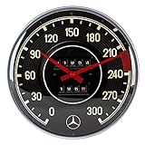 Nostalgic-Art Retro Wanduhr Mercedes-Benz – Tacho – Geschenk-Idee für Auto Accessoires Fans, Große Küchenuhr, Vintage-Design zur Dekoration, 31 cm