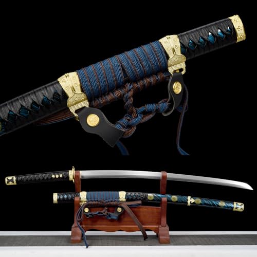 LQSLFsword 104cm Katana，Tachi，Samuraischwert，Sharp，Katana Schwert scharf， Handgeschmiedeter Federstahl