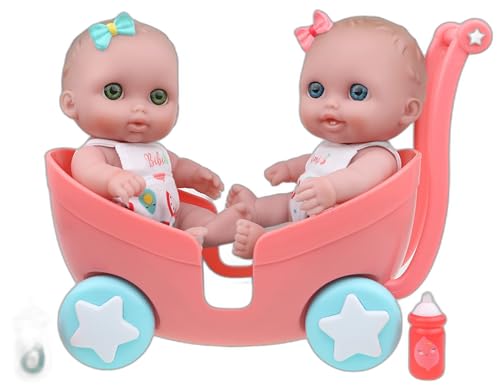 JC TOYS Lil 'Cutesies Twin Puppen 21,6 cm alle Vinyl Wasser Umweltfreundlich Puppen für Kinder von 2 + – Designed by Berenguer