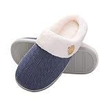 CSHE Hausschuhe Herren Damen Winter Plüsch Warm Gefüttert Hausschuhe Pantoffeln rutschfeste Bequeme Weiche Flauschige Hausschuhe Slippers für Damen Herren Espadrilles Plüsch Gästehausschuhe