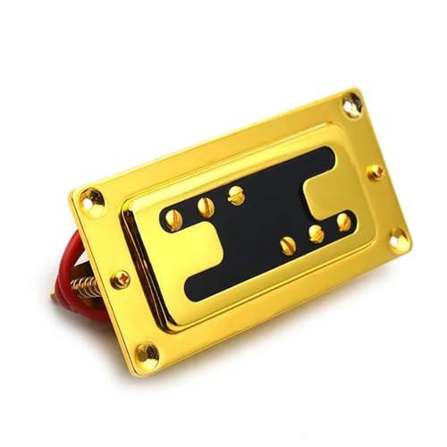 Gitarren-Tonabnehmer Zweireihiger 6-Loch-Humbucker-Tonabnehmer Für E-Gitarre, Hals-/Steg-Tonabnehmer, Schwarz/Gold (Color : Gold Neck)