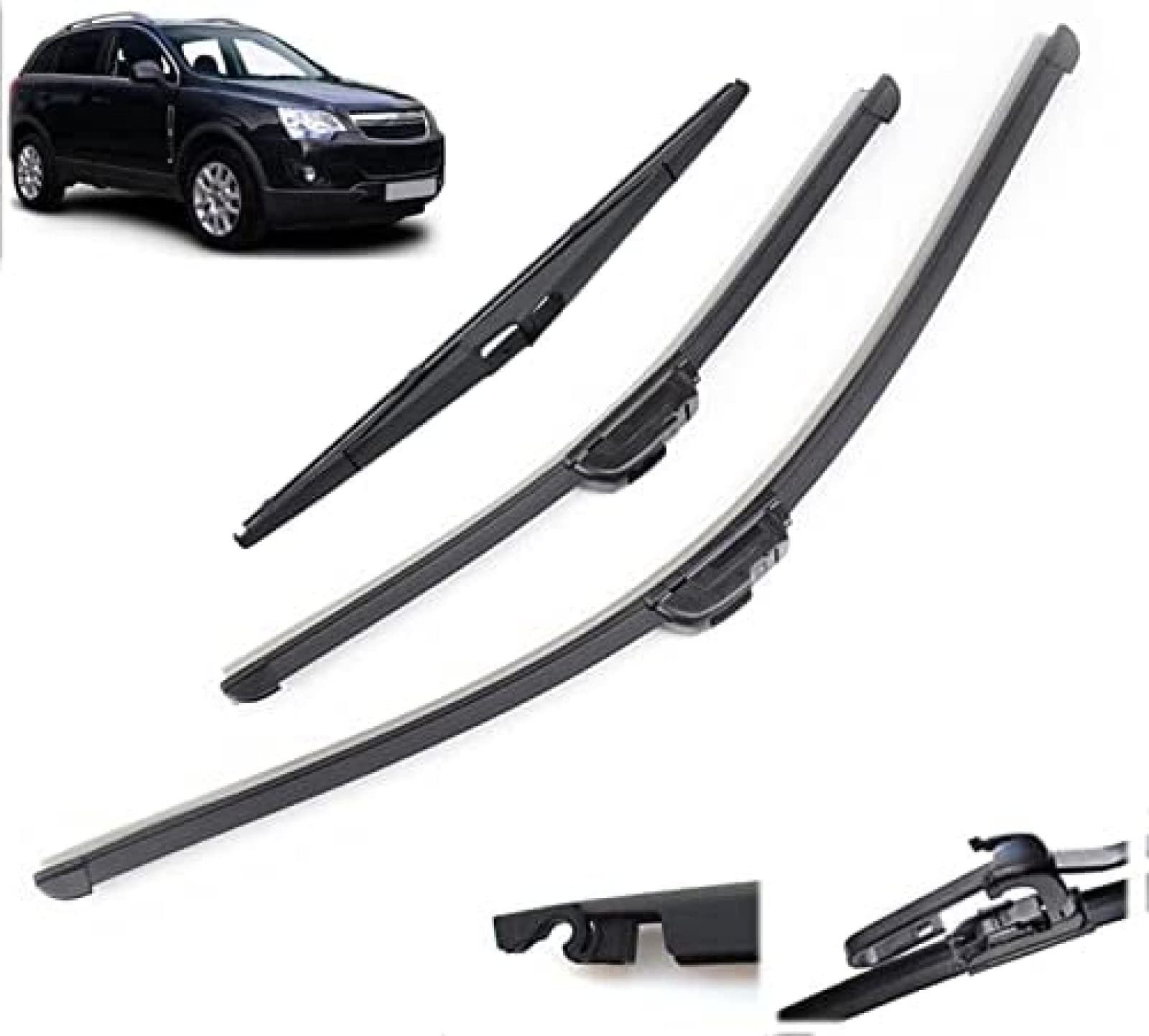 Wischer Teile Auto Vorne Hinten Scheibenwischer Für Opel Für Antara 2006-2010 2011 2012 2013 2014 2015 2016 2017 Scheibenwischerblätter Kit Set