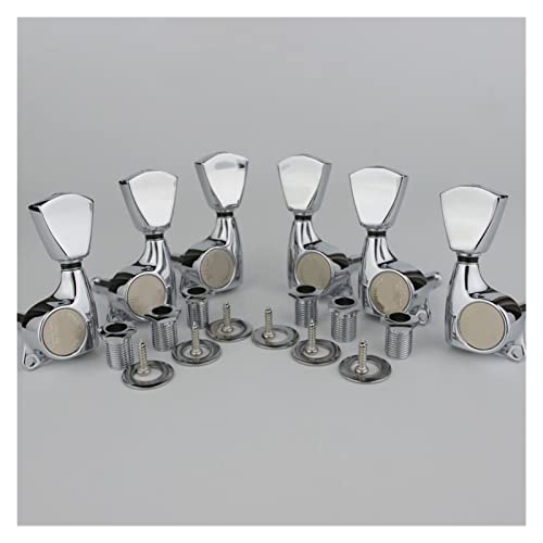 3R3L. Gitarrenmaschine Köpfe 1:21 Versiegelte Tuning Key Pegs Tuner Trapezium Button Set Für E-Gitarren Chrome Stimmwirbel Mechaniken