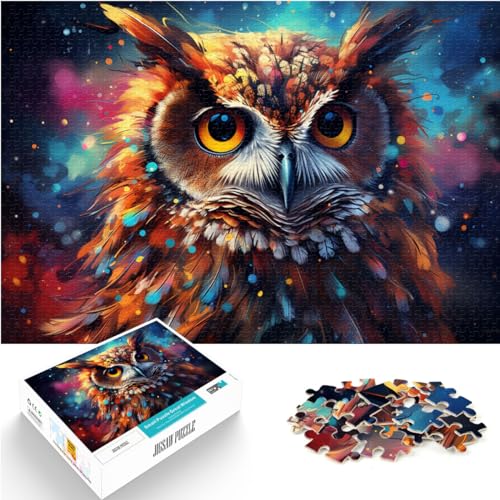 Puzzle für Fantasie, bunte Eule, Puzzle 1000 Teile, Holzpuzzle, Spaß für Aktivitäten zu Hause, Geburtstagsgeschenk, Reisegeschenk, 1000 Stück (50 x 75 cm)