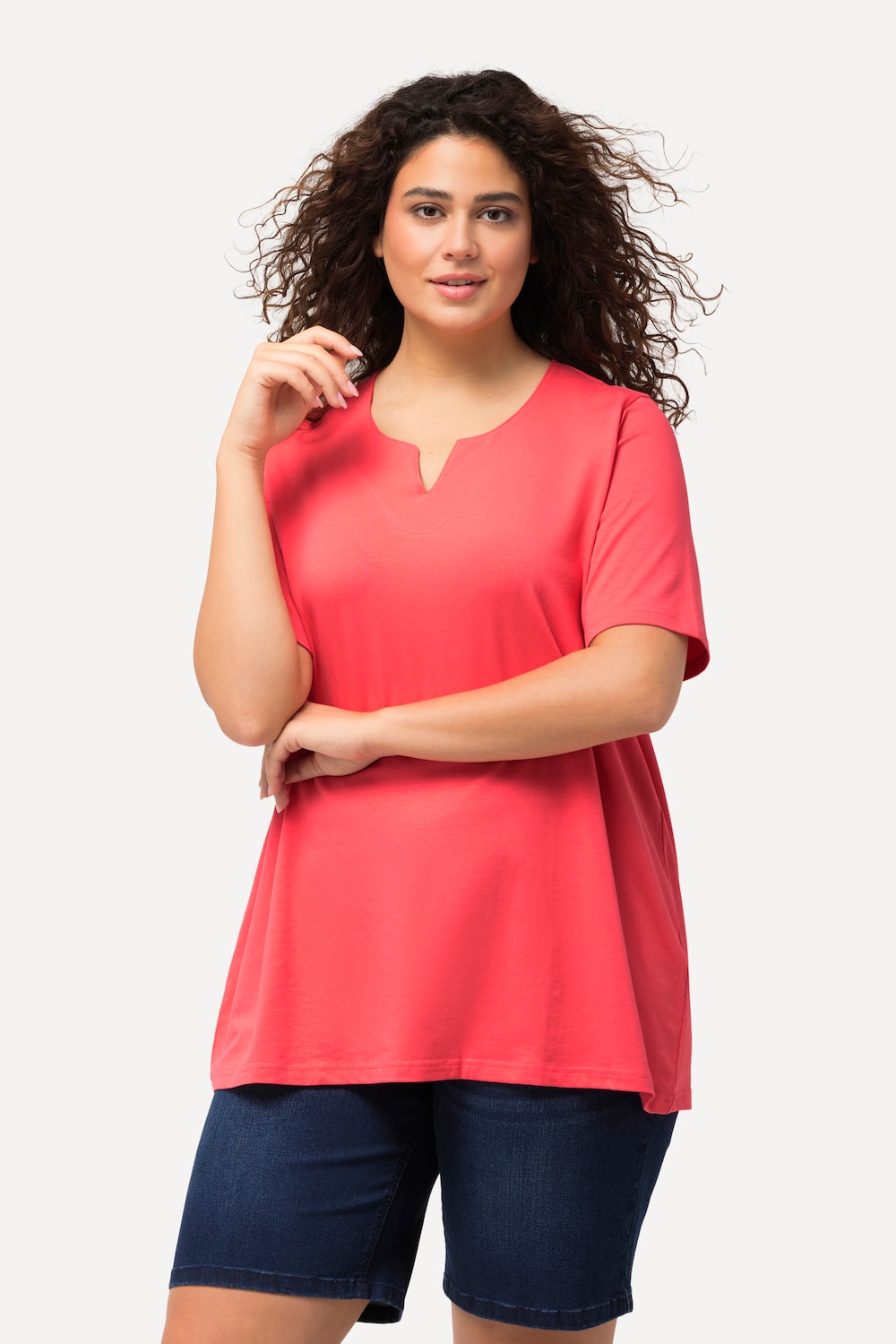 Große Größen T-Shirt, Damen, rot, Größe: 54/56, Baumwolle, Ulla Popken