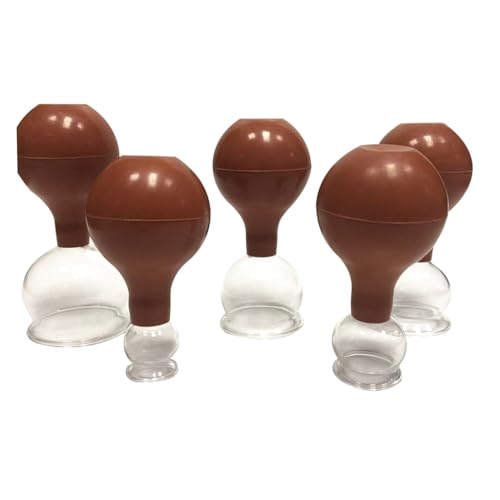 Vakuumbecher Kits Schröpftherapie 5-teiliges Schröpfbecher Vakuummassagegerät Nass Und Trockensauger Becher Set Glaskörper Glas Schröpfen