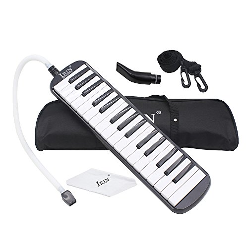 Btuty 32 Tasten Melodica Klavier Musikinstrument für Anfänger Geschenk mit Tragetasche (schwarz)