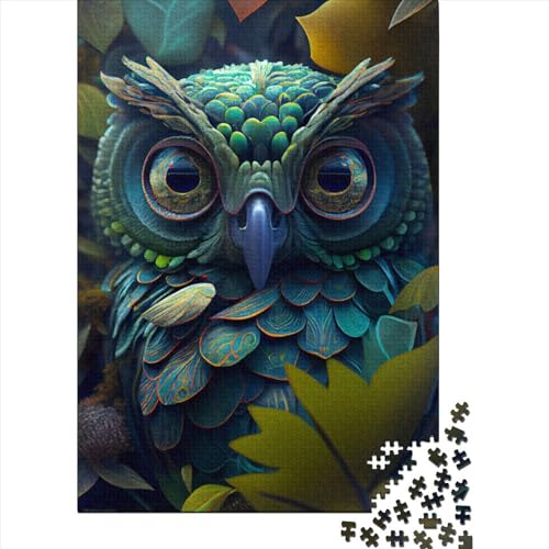 500 große Teile Puzzle für Erwachsene. Intensive Owl Staredown Puzzles für Erwachsene und Teenager ganze Familie und die 52x38cm