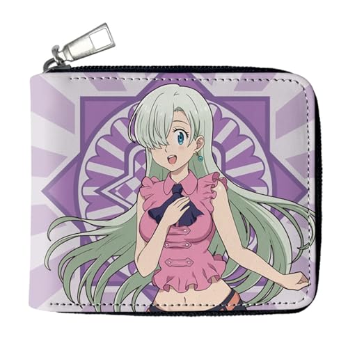 RYNDEX The Seven De-ad-ly SI-ns Geldbeutel Anime Mittelgroß, Reißverschluss Portmonee Leder, Organizer Geldbörsen Geschenk für Kinder & Teenager(Color:Multicolor 2)