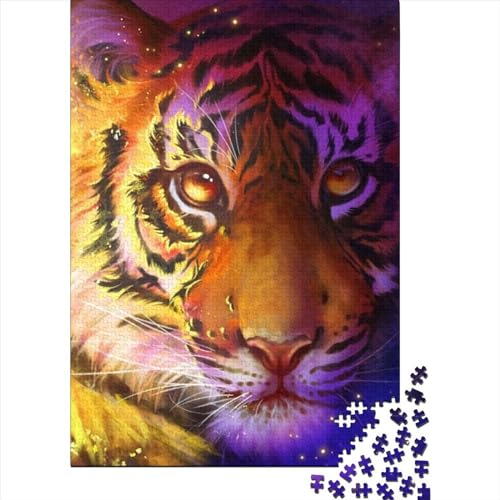 Tiger-Puzzle aus Holz für Erwachsene, 1000 Teile Puzzle für Erwachsene, schwierige Puzzles, schwierige, schwere Puzzles (Größe: 75 x 50 cm)