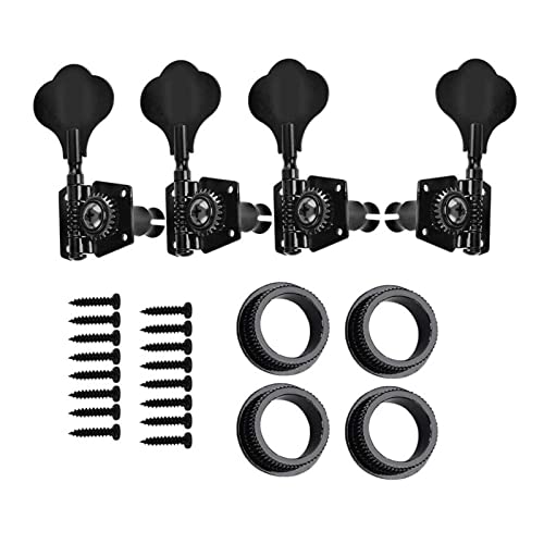 ALFAAL 4-String Offene Getriebe Bass Tuner Tuning Pegs Keys Maschinenköpfe Für Bassgitarre (Color : 1L3R Black)