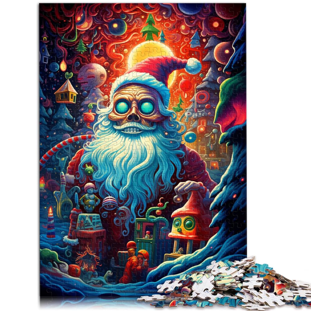 Puzzle Fantasie-Weihnachtsschädel-Puzzle Alter Mann 1000 Teile für Erwachsene Holzpuzzle zum Stressabbau Schwierige Herausforderung 1000 Teile (50 x 75 cm)