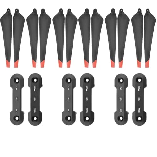 LSFWJP for T30 Propeller 3820s Carbon Faser Nylon Faltbare Propeller Klingen CW und CCW for DJI T30 Landwirtschaft Drone Paddel Zubehör (Color : 12pcs with clamp)