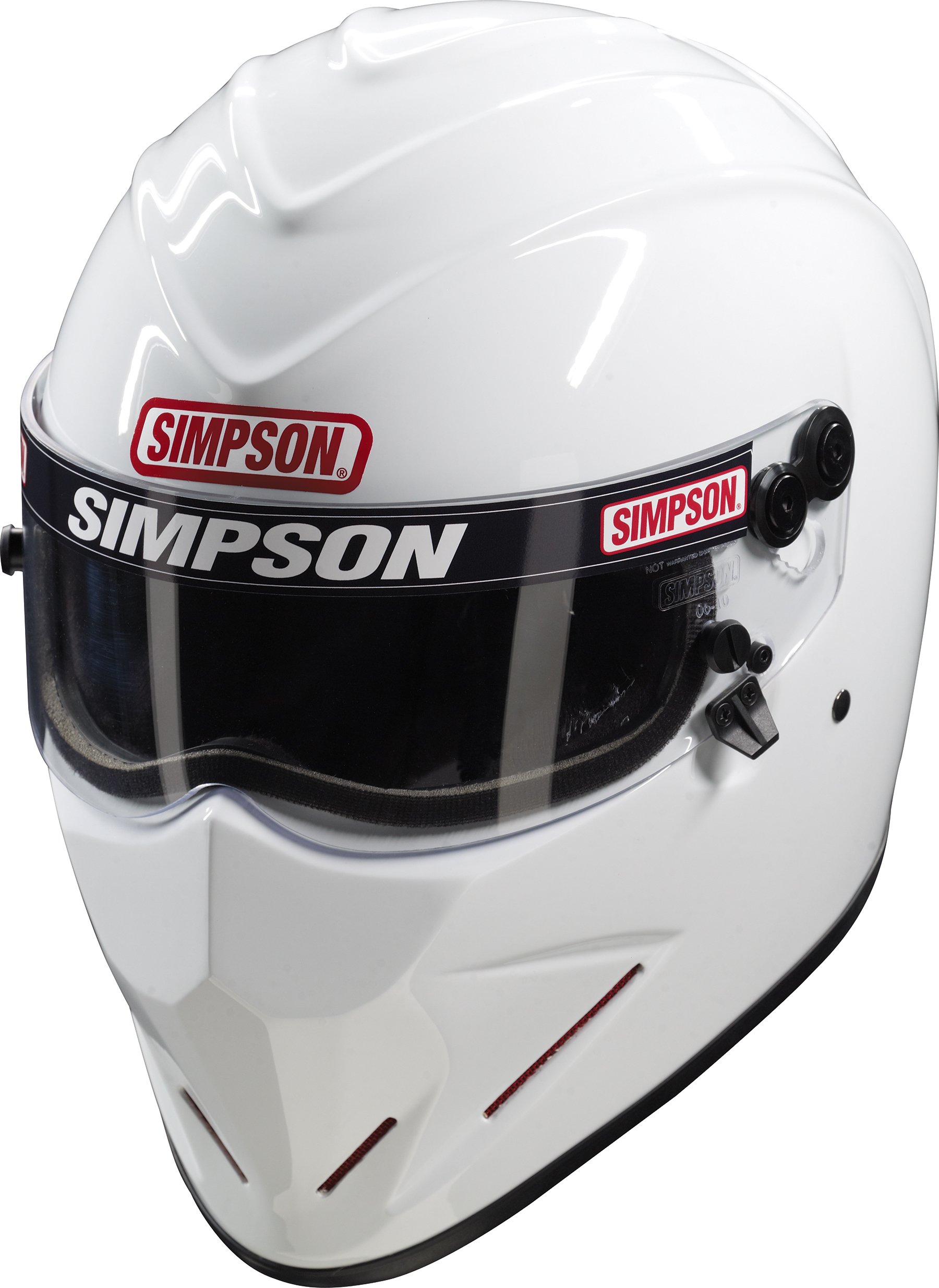 SIMPSON DIAMONDBACK HELMET SNELL SA2010 GLOSS WHITE XL EXTRA LARGE 62cm @ HELMET WORLD