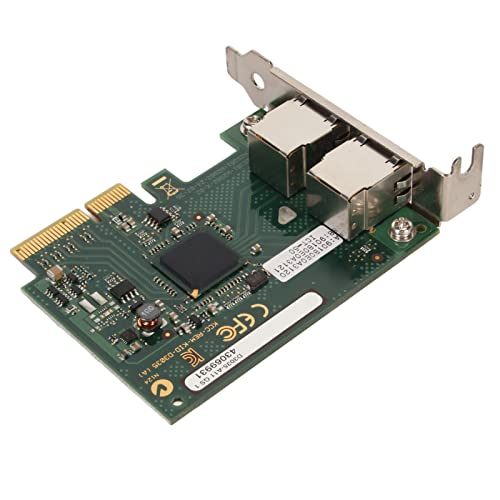 Garsent PCIe-Netzwerkkarte, Server-Netzwerkadapter, 2 RJ45-Schnittstellen-Ethernet-Server-Adapter, Unterstützt Remote Wake Up und Duplex-Selbstanpassung, Entwickelt für Server