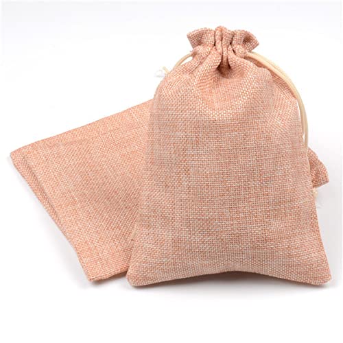 50 Teile/paket Mode Jute Kordelzug Jutebeutel Hochzeit Party Weihnachten Gefälligkeiten Geschenk Schmuck Hessische Sackbeutel Verpackung 5 Größen-champagner,7x9cm mabu,50pcs