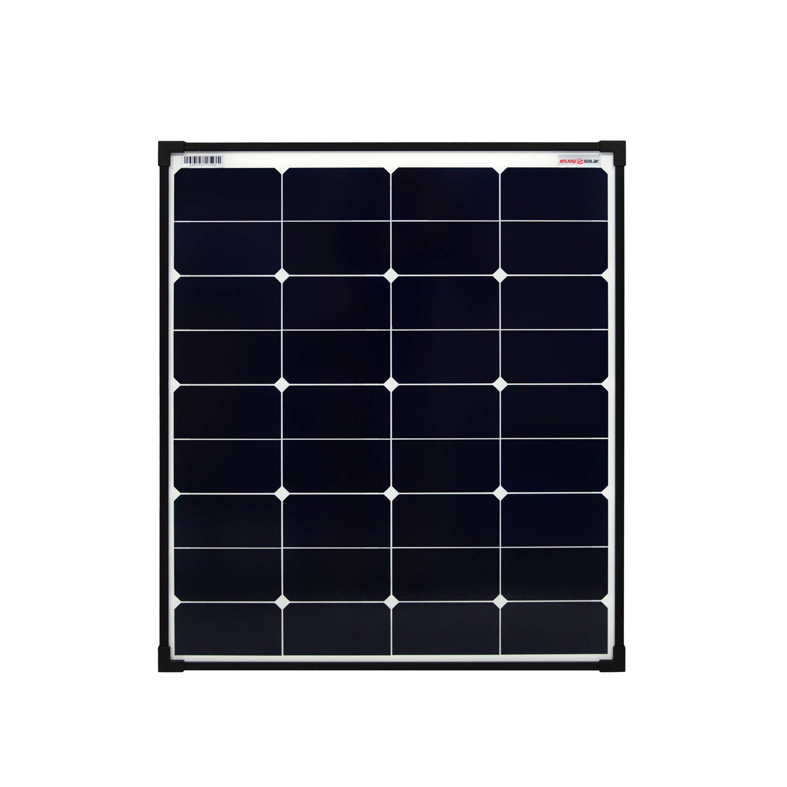 enjoy solar Mono 60W 12V Ultra SunPower Back-Contact Solarpanel Solarmodul Photovoltaikmodul mit schwarzen Rahmen und weißem Back- Sheet, ideal für Wohnmobil, Gartenhäuse, Boot