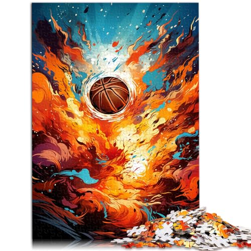 Puzzle-Spiele, Fantasie-Farbbasketball, 1000-teiliges Puzzle, Holzpuzzle, Spielzeug, Puzzle, Lernspiele, Stressabbau-Puzzle, 1000 Teile (50 x 75 cm)