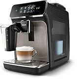 PHILIPS CAFT2235 / 40 / PHI - Automatische Espressomaschine mit Mahlwerk - 3 Getrnke - LatteGo - Touchscreen - Zinkbraun, Schwarz