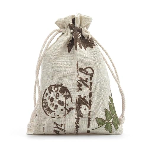 Stoffbeutel mit Kordelzug 5 stück 10x14cm Muslin Geschenkbeutel Schmuck Verpackung Tasche Geschenk Tasche Tasche Leinen Baumwolle Kordelzug Hochzeit Zeichnungsabhängige Tasche Jutebeutel Geschenktüten