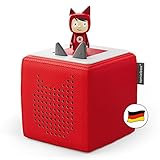 Toniebox Starter Set inkl. 1 Kreativ-Tonie-Figur – Audioplayer für Hörbücher und Lieder für Kinder, einfach zu bedienende kabellose Musikbox BZW. Lautsprecher, 7 Std. Akku, Rot