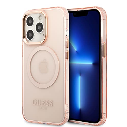 Guess GUHMP13XHTCMP Hülle für iPhone 13 Pro Max 6,7" rosa/pink Hard case Gold Outline Translucent