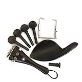 Zubehör Kit für Violine Violine Zubehör Kinnhalter Ebenholz Kinnhalter Mit Schrauben Und Kork(Full set of ebony)