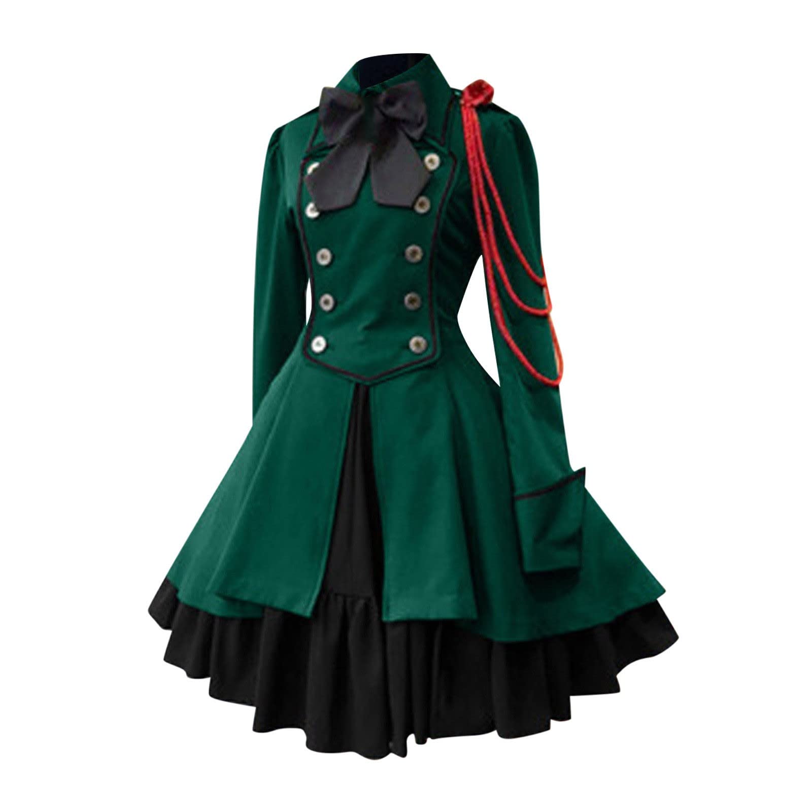 Renaissance Kleid Damen Mittelalter Viktorianischen Königin Kleider Renaissance Mittelalter Cosplay Uniform Halloween Kostüm für frauen Renaissance Gotisch Maxikleid Karneval Halloween Party Pr