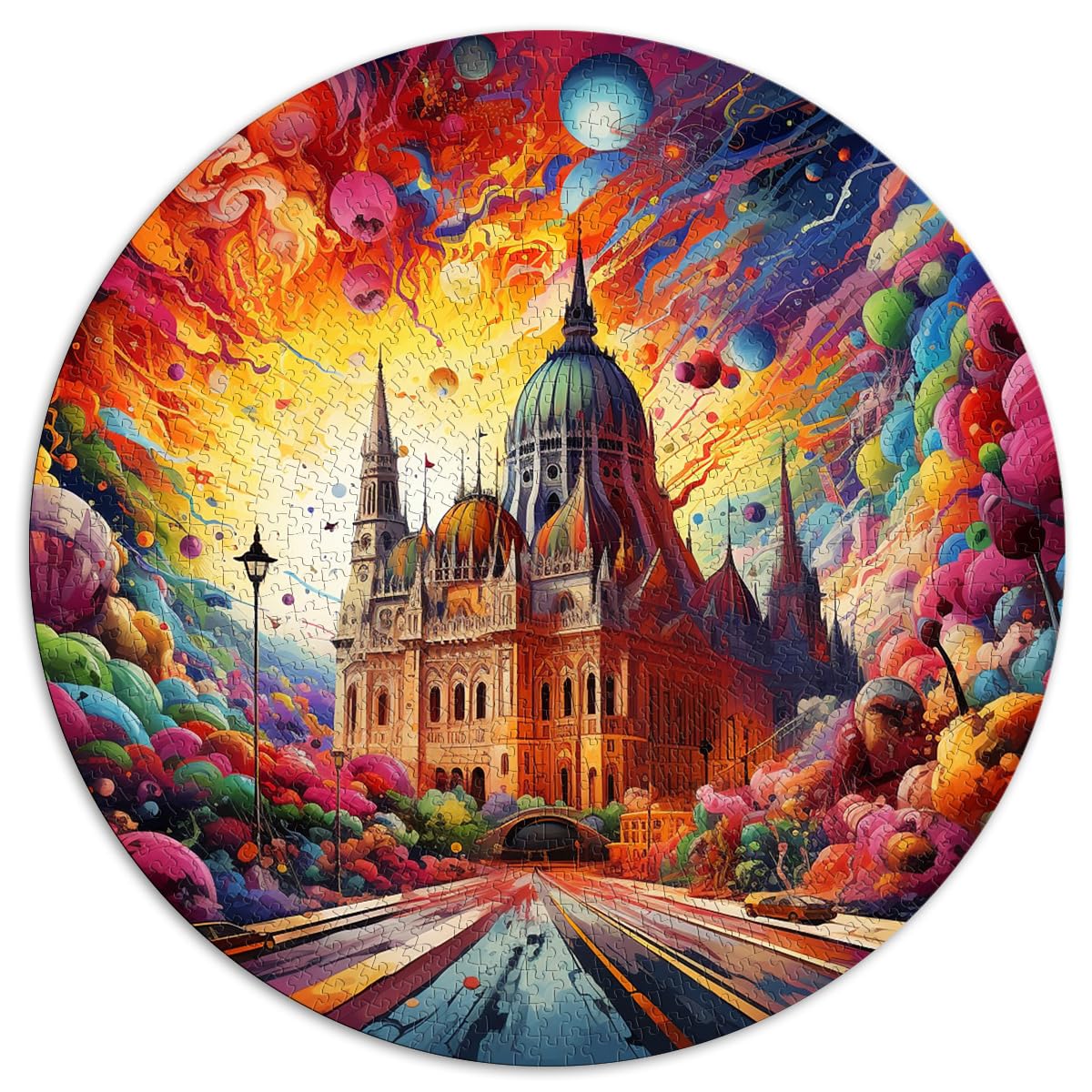 Puzzle Budapest, buntes Puzzle 1000 Teile für Erwachsene und Kinder, 67,5 x 67,5 cm, Puzzle-Wanddekoration, Familienspaß-Puzzle von