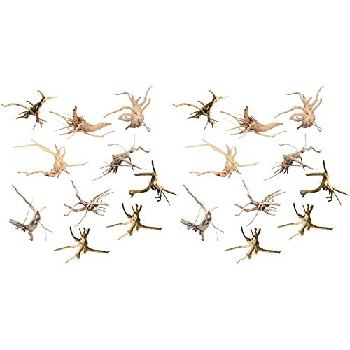 Uikdjgu Mini Treibholz für Aquarium Natur Zweige Aquarium Dekorationen Reptilien Stamm Treibholz Sortiert (20 Pack)