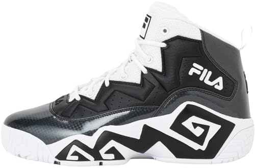 Fila MB Engineering Herren Basketball-Sneaker, hohe Knöchelstütze, dicke Sohle, Weiß/Schwarz/Weiß, 46 EU