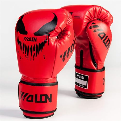 Boxhandschuhe, professionelles 10-Unzen-Leder, Muay-Thai-Training, Sparring, Boxsack-Handschuhe, Kickboxen, Kämpfen, Rot, M