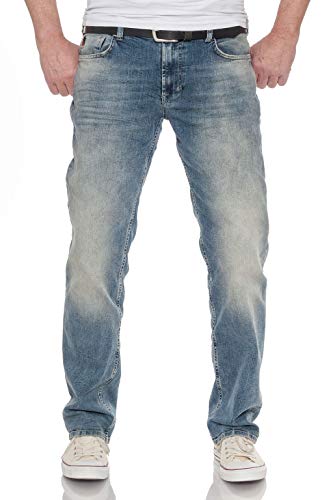 Miracle of Denim M.O.D Herren Jeans Thomas Comfort Mittelblau Regular Fit Stonewashed, Größe:W30 L30