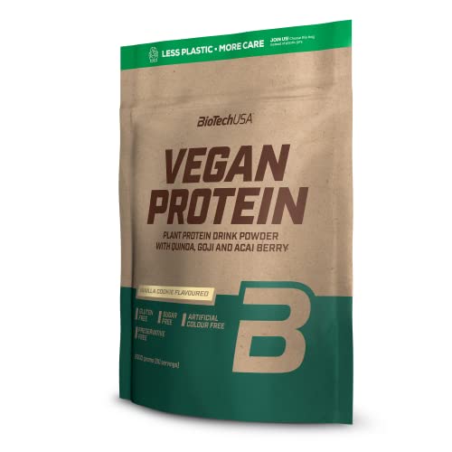 3 x Biotech USA Vegan Protein, 2KG Beutel , Vanille-Cookies (3er Pack)