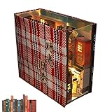 QARIDO 2 Pcs Book Nook Regaleinsatz - 3D-Puzzle-Buchecke mit transparentem Staubschutz,Retro Holz Buchecke Puzzle LED Elegantes Bauset für Wohnkultur Kinder ab 14 Jahren