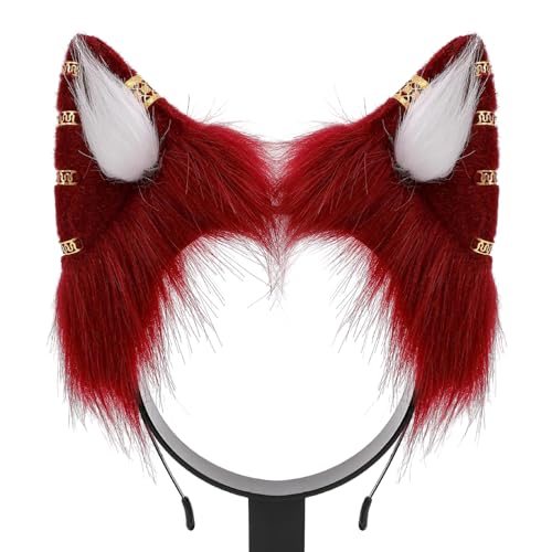 Neujahrsaufführungen Füchse Ohr Haarband mit Legierung Ohrring Dekor Füchse Ohr Stirnbänder Gothic Cartoon Haar Hoop Ohr Stirnband Erwachsene Größe Ohr Stirnband Make-up Ohr Stirnband zum Waschen