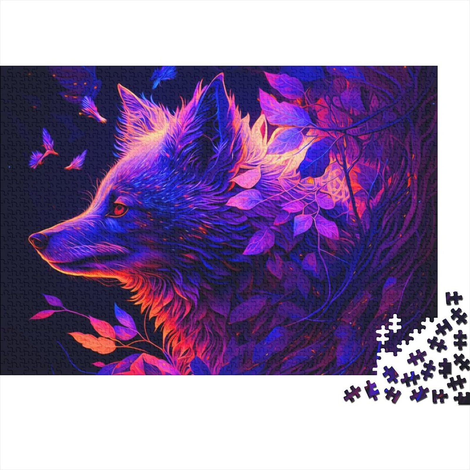 1000 Teile für Erwachsene, schwierige Puzzles, Wolf-Holzpuzzles für Teenager, Geschenke, Spielspielzeug für Erwachsene, Familienpuzzles, Geschenk (Größe 75x50cm)