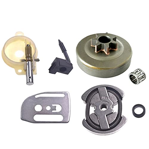 DOFABI Ölpumpe Öler Zahnrad Kupplung Trommel Kit, for Husqvarna, 41 136 137 142 141 Kettensäge Bar Platte Kupplung Lager Kettensägen-Ölpumpenbaugruppe