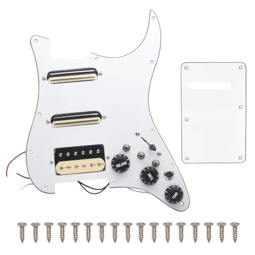 Pcivzxam SSH-Coil Splitting Schlagbrett für E-Gitarre, 2 Mini-Humbucker + 1 Humbucker + Silence-Schalter, Vorverdrahtete Schlagplatte, Langlebig, Einfach zu Bedienen