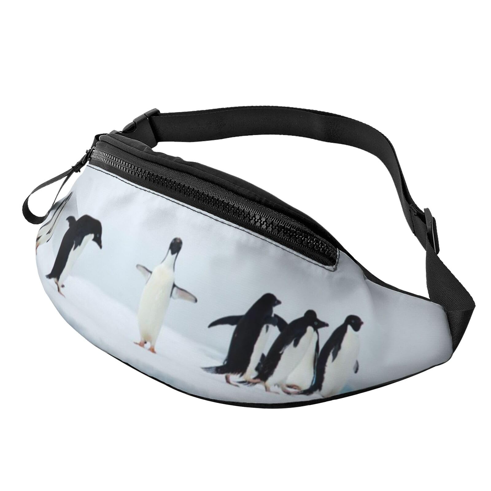 HSJFS Sporttasche mit Weltkarten-Aufdruck, Umhängetasche, lässige Brusttasche, Pinguine auf dem Eisberg, Einheitsgröße