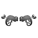 Ohrringe Ohrstecker Damen Schmuck Earrings Winzige Eidechse Chamäleon Ohrringe Ohrstecker Minimal Reptilienliebhaber Geschenk Tiergeschenk