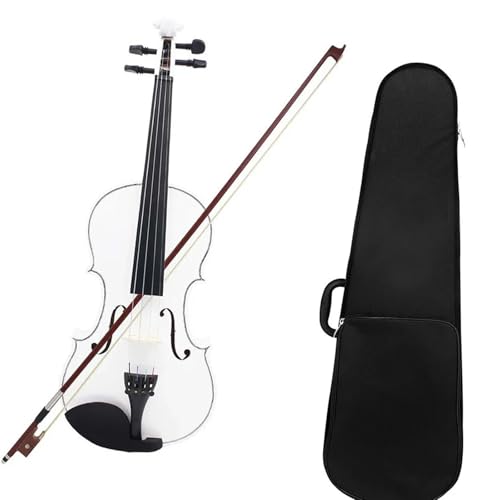 Standard Violine Weiße 4/4 Violine Anfänger Violine Saiteninstrument Geige Set Mit Fall Bogen Zubehör(Violin)