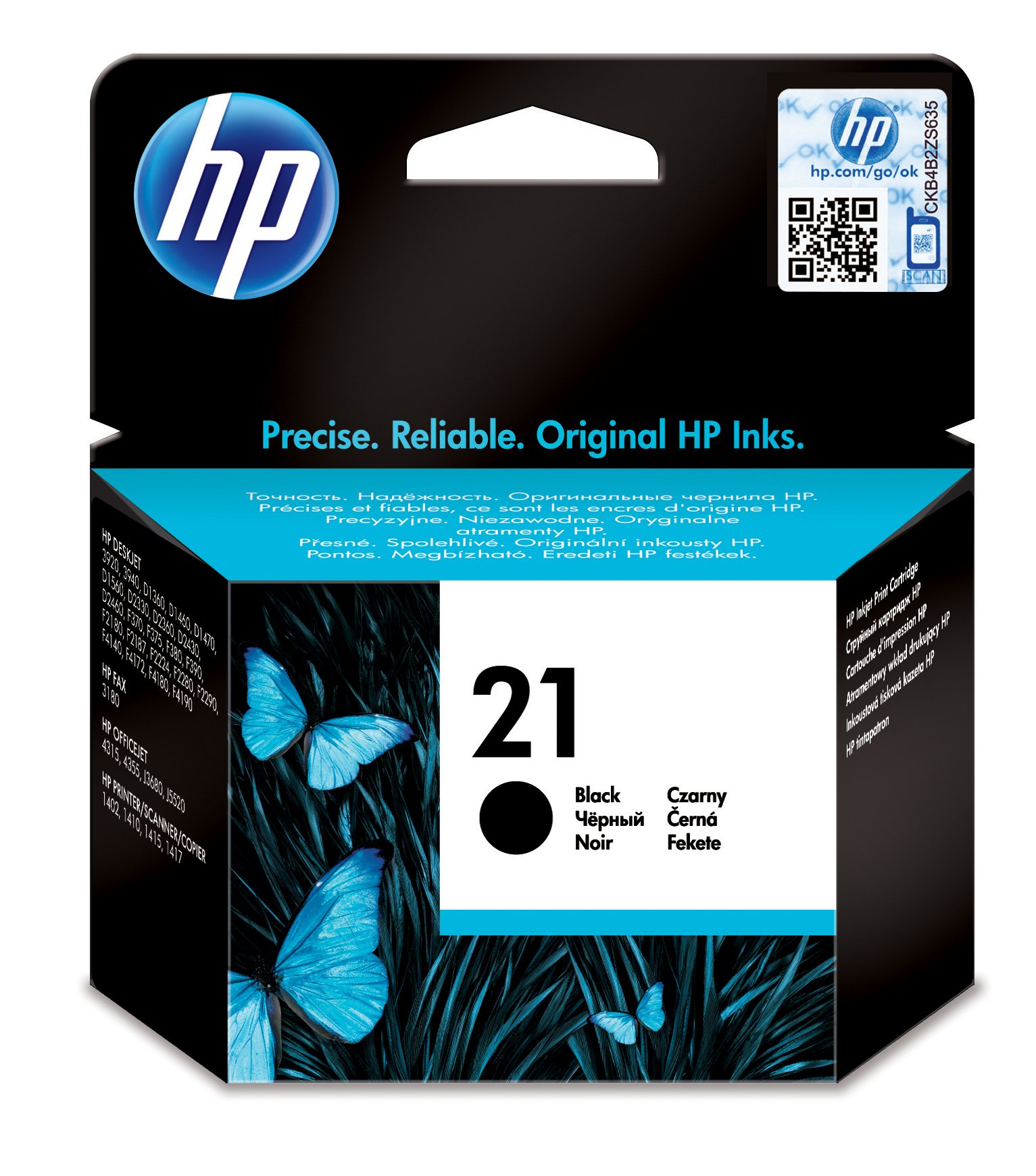 HP Druckpatrone Schwarz Tintenpatrone 21 21 Inkjet Print Cartridges, vom 5 95% HR, von 15 bis 35 °C, 15 – 35 °C, 5 95% HR, 131 x 37 x 141 mm, 0.06 kg (2880 Pfund)