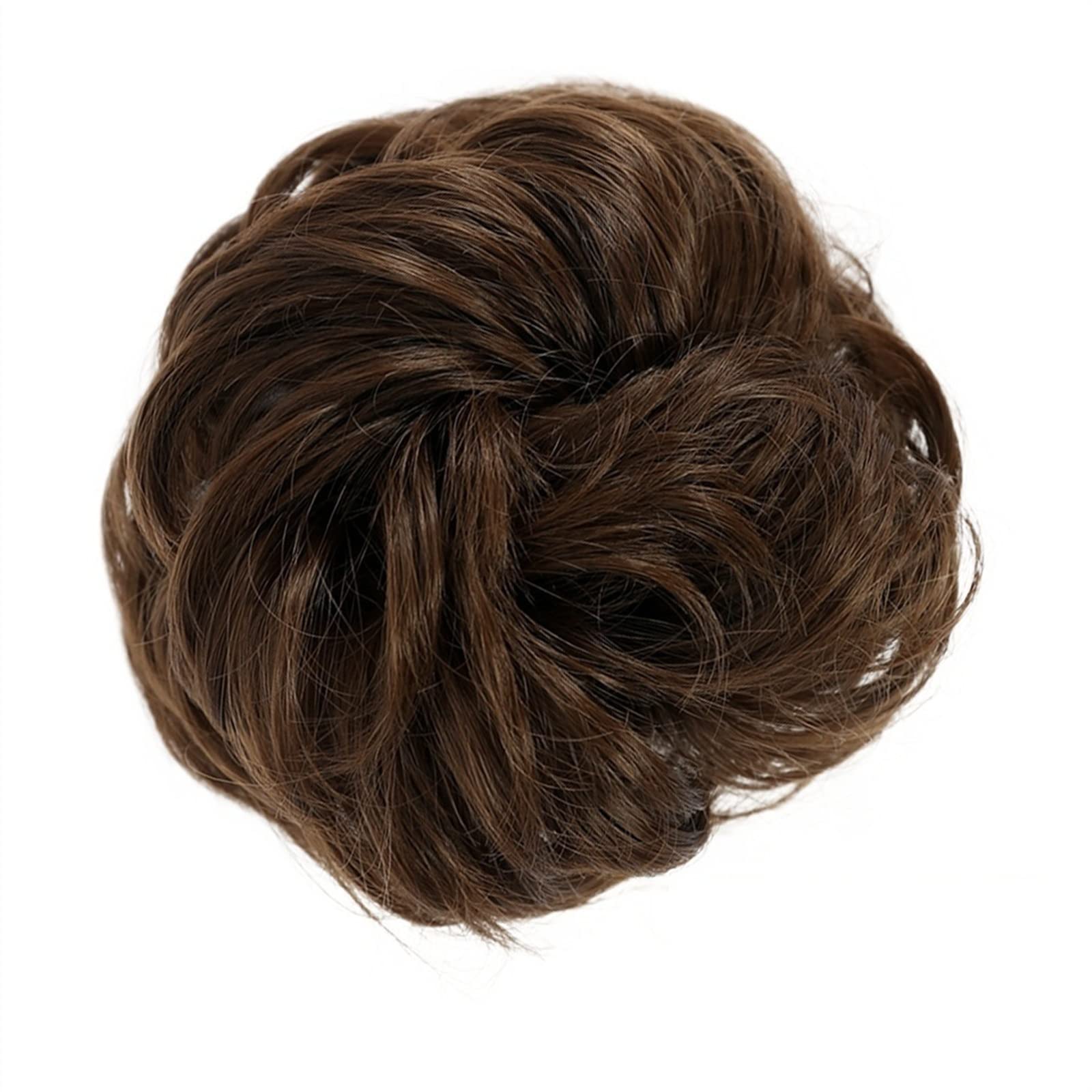 Bun Haarteile Lockiges gewelltes Haargummi-Donut-Chignon-Haarteil for Frauen, unordentlicher Dutt, Haarverlängerungen, synthetischer Haarknoten, elastisches Band, Haargummis, Hochsteckfrisur, Pferdesc