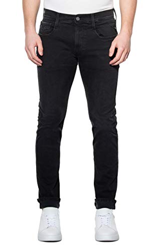 Replay Herren Anbass Hyperflex Clouds Slim Jeans, Schwarz (Black 098), W28/L32 (Herstellergröße: 28)