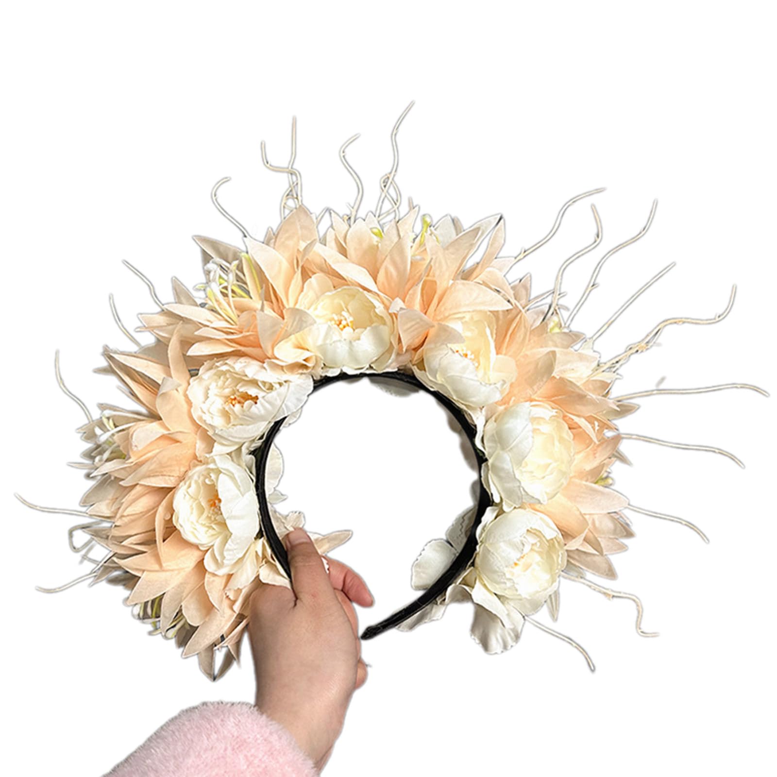 TWEW Brautgirlanden, Blumen, Hochzeit, Blume, Stirnband, Strandkranz, Haarband, Haar-Accessoire, Mädchen, Kopfreifenrequisiten, Wie beschrieben